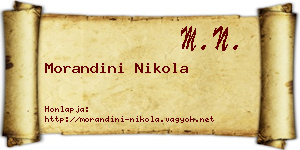 Morandini Nikola névjegykártya
